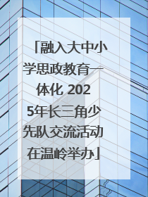 融入大中小学思政教育一体化 2025年长三角少先队交流活动在温岭举办