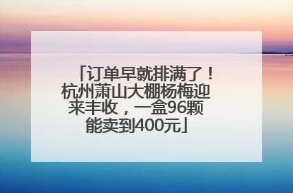 订单早就排满了！杭州萧山大棚杨梅迎来丰收，一盒96颗能卖到400元