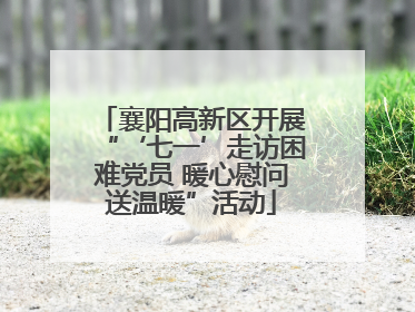 襄阳高新区开展“‘七一’走访困难党员 暖心慰问送温暖”活动