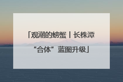 观潮的螃蟹丨长株潭“合体”蓝图升级