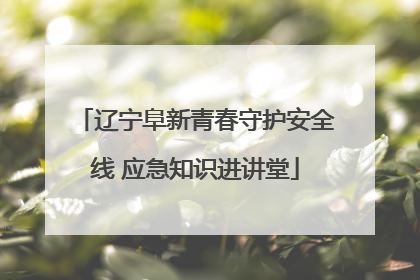 辽宁阜新青春守护安全线 应急知识进讲堂