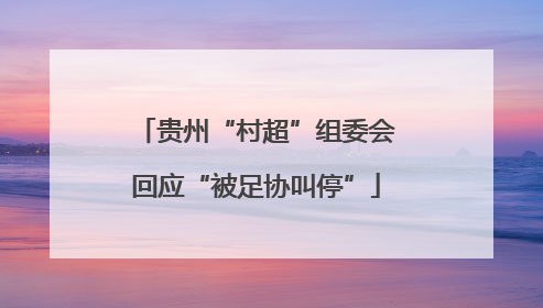 贵州“村超”组委会回应“被足协叫停”