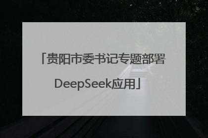 贵阳市委书记专题部署DeepSeek应用