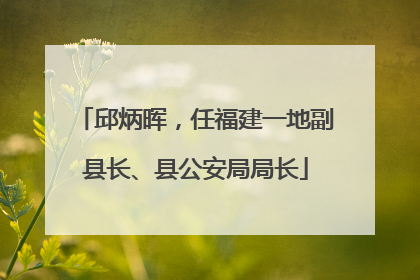 邱炳晖，任福建一地副县长、县公安局局长