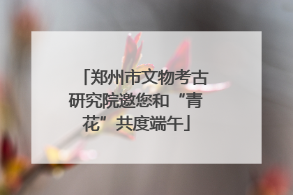郑州市文物考古研究院邀您和“青花”共度端午