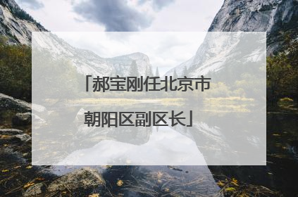 郝宝刚任北京市朝阳区副区长
