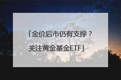 金价后市仍有支撑？关注黄金基金ETF