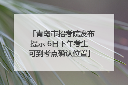 青岛市招考院发布提示 6日下午考生可到考点确认位置