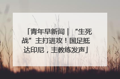 青年早新闻｜“生死战”主打进攻！国足抵达印尼，主教练发声
