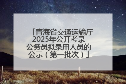 青海省交通运输厅2025年公开考录公务员拟录用人员的公示（第一批次）