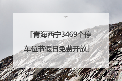 青海西宁3469个停车位节假日免费开放
