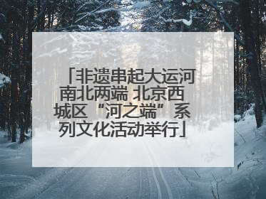 非遗串起大运河南北两端 北京西城区“河之端”系列文化活动举行