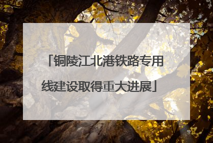 铜陵江北港铁路专用线建设取得重大进展