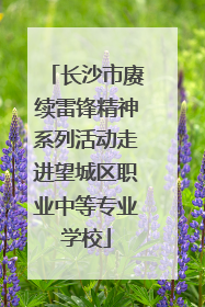 长沙市赓续雷锋精神系列活动走进望城区职业中等专业学校