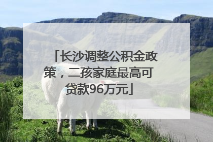 长沙调整公积金政策，二孩家庭最高可贷款96万元