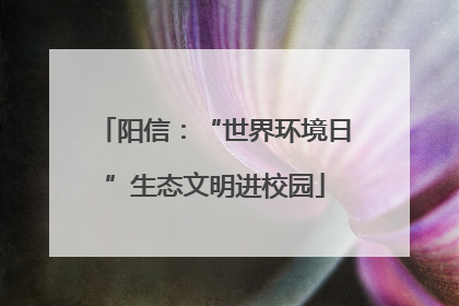 阳信：“世界环境日”生态文明进校园