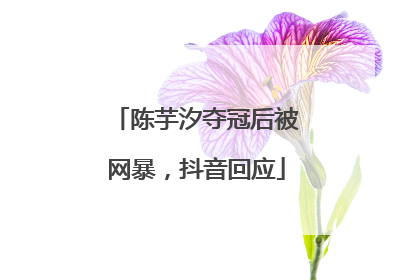 陈芋汐夺冠后被网暴，抖音回应
