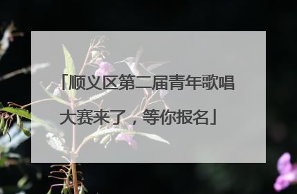 顺义区第二届青年歌唱大赛来了，等你报名
