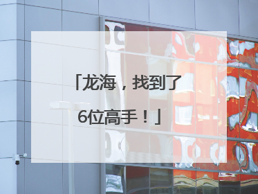 龙海，找到了6位高手！