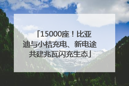 15000座！比亚迪与小桔充电、新电途共建兆瓦闪充生态