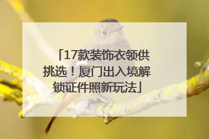 17款装饰衣领供挑选！厦门出入境解锁证件照新玩法