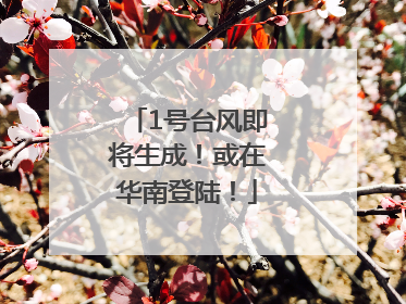 1号台风即将生成！或在华南登陆！