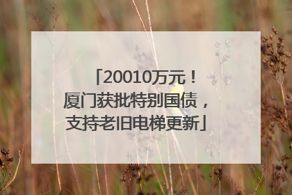 20010万元！厦门获批特别国债，支持老旧电梯更新