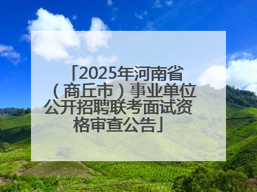 2025年河南省（商丘市）事业单位公开招聘联考面试资格审查公告