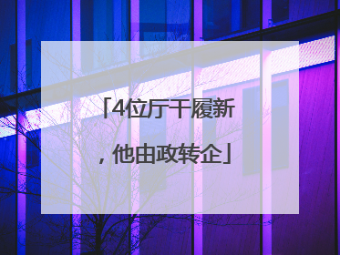 4位厅干履新，他由政转企