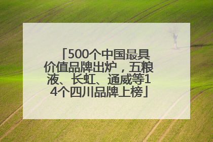 500个中国最具价值品牌出炉，五粮液、长虹、通威等14个四川品牌上榜
